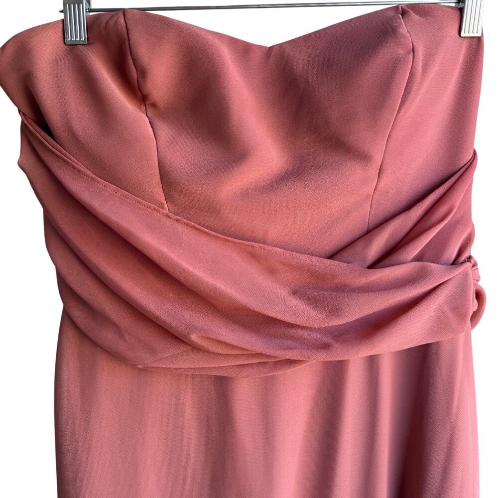 Birdy Grey Pink Bridesmaid Dress Matching Bow Tie Set Large Elegant Formal Wear - Picture 13 of 16